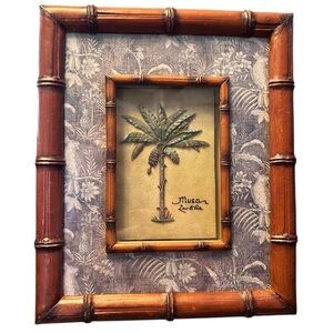 Vintage Charlene Audrey/Pela ConceptPalmTree Bamboo Style Shadow Box Frame READ‎